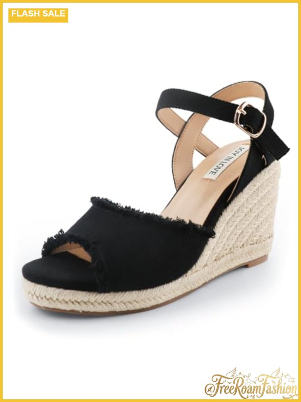Platform Wedge Sandals 4 Inch Wedge Heels Ankle Strap Buckle Open Toe